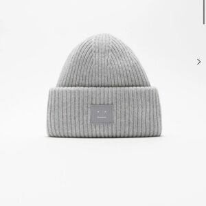 Gray Ribbed Knit Beanie